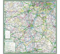 Worcestershire - UK County Map Paper Laminated - 75 x 75 cm