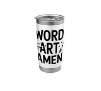 Word Art Amen Bible Study & Christian Art Bible Journaling Stainless Steel Insulated Tumbler