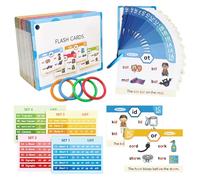 Word At View Flash Cards - Phonetic Learning For Preschool, Double Sided Educational Memory Cards, Practice Early Vocabulary Reading | Ideal For