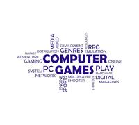 Word Cloud Computer Game Boy Multiplayer Media Citation Game Zone Fine Carving Stickers 30x52.3cm Do not Damage The Wall Surface DarkBlue