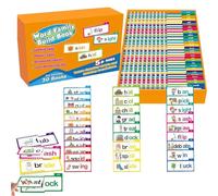 Word Family Flip Books, Word Family Build Book, 30 Read and Rhyme Flip Books, Vocabulary Flash Cards, Learn to Read Phonics Flash Cards (1PCS)
