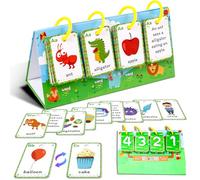 Word Flip Chart & CVC Words Flash Cards - Double Sided Phonics Games for Kids, Freestanding Learning Tool with Flip Chart Paper for Speech & Sentence Building, Preschool to 2nd Grade