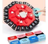 Word Game, Family Board Games for Adults, Letter Pressing Game, Alphabet Game For Kids & Adults With 2 Modes, Quick Word Game For The Whole Family Christmas Birthday Party Gift For Boys Girls (Red)