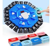 Word Game, Family Board Games for Adults, Letter Pressing Game, Alphabet Game For Kids & Adults With 2 Modes, Quick Word Game For The Whole Family Christmas Birthday Party Gift For Boys Girls (Blue)