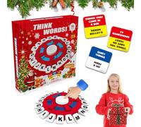 Word Game, Quick Stop Letters Game, Christmas Crazy Alphabet Ga me Turntable Fast-paced Family Board Educational Toy, Quick Thinking Letter Pressing, Fast Paced Family Board Ga me for 2-8 Players