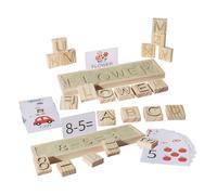 Word Game,with Cards Wooden Interactive Set | Spelling Games Kids Educational Toys - for Home School Classroom Travel Camping Birthday Holiday Party