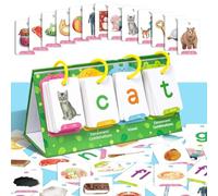 Word Games Cards Learn to Read, Word Building Desktop Pocket Tent Flash Cards Kit with 129 Cards for Reading and Spelling Phonics Learning Vocational Educations