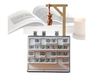Word Guessing Game - 3D Printed Book Style Board Game for Vocabulary Fun | Frame with Rotating Letter System, Builds Spelling Skills for Family Party Travel Holiday Play