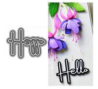 Word Hello Die Cuts for Card Making, English Vocabulary Metal Cutting Dies for Paper Scrapbooking, DIY Stencils for Album Party Wedding Festivals Decoration