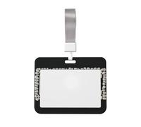 Word Home Small White Pebbles Sliding Id Badge Holder Hard Plastic Work Card Case Name Tag Protector for Nurses Office