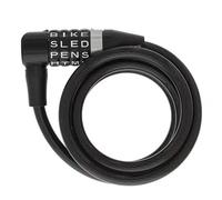 Word Lock Cable Lock, Resettable Combination, 4 ft x 8 mm, Black Gate Locks for Metal Fence, Shed for Gates Outdoor Cabinet Lock Letter Padlock