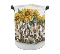Word MAMA Western Yellow Sunflowers Laundry Baskets Laundry Hamper Waterproof Foldable Storage Bin Dirty Clothes Laundry Basket for Living Room Bathroom