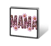 Word MAMA with Leopard Pattern Mothers Day Unisex Brooches & Pins Square Lightweight Lapel Badge Jewelry for Clothing Shawl Hat