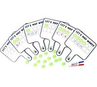 Word Mapping Paddles | Orthographic Mapping & Science of Reading Manipulatives | 6 Double-Sided Magnetic Whiteboard Paddles w/ 36 Magnetic Discs