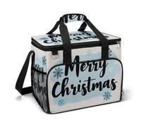 Word Merry Christmas Camping Cooler Bag Insulated Beach Coolers Portable Leak Proof Bags with Shoulder Strap