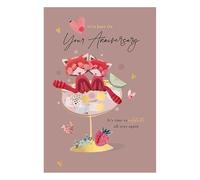 Word n wishes Congratulations on Your Anniversary Card, Cute Pandas, Multi-Coloured 20.3 x 13.4 cms