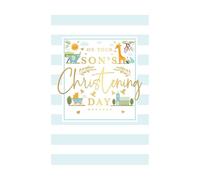 Word n wishes Traditional Christening Card for Son, Son Christening Card, Multi-Coloured 21.7 x 14.4 cms