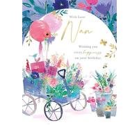Word n wishes Traditional Nan Birthday Card, Nan Birthday Card, Multi-Coloured, 21.6 x 16.5 cms