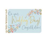 Word n wishes Wedding Card - On your Wedding Day Congratulations, 14.4 x 20.8 cms, Multi-coloured, Made in the UK