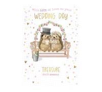 Word n wishes Wedding Card - With LOTS of Love on Your Wedding Day, 22.5 x 16.3 cms, Multi-coloured, Made in the UK