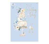 Word n wishes Wedding Card - With Love on Your Wedding Day, 22.5 x 16.3 cms, Multi-coloured, Made in the UK
