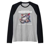 Word of The Day Exhaustipated Adj Too Tired to Give A Shit Raglan Baseball Tee