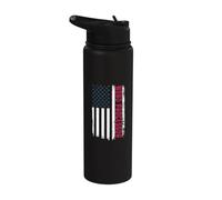Word Processor American Flag 4th July USA Patriotic Word Stainless Steel Insulated Water Bottle