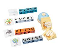 Word Race Cube - Preschool Wooden Alphabet Letter Blocks & Phonics Matching Games - CVC Word Learning Toys, Alphabet Spelling Montessori Learning Toy Early