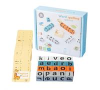Word Race Spelling Game for Ki-ds, Fun Puzzle Games, 64 Flashcards & 20 Wooden Alphabet Blocks, Toys Board Game Gifts for Boys Girls
