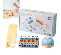 Word Race Spelling Game for Kids,Fun Puzzle Games,64 Flashcards & 20 Wooden Alphabet Blocks,Toys Board Game Gifts for Boys Girls