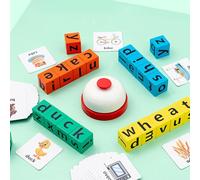 Word Race Spelling Games, Matching Letter Game for Kids, 20 Wooden Alphabet Blocks with 40 Flashcards, Preschool Learning Activities Toys, Alphabet Matching Game Toys Gifts for Kids Ages 3-8 (1)