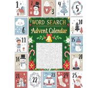 Word Search Advent Calendar: Christmas Puzzles with Solution, 25 Countdown to Christmas. Gift Idea for Teens, Adults, and Seniors
