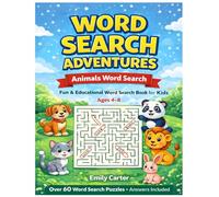 Word Search Adventures: Animals Word Search: Fun & Educational Word Search Book for Kids Ages 4-8