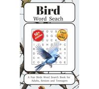 Word Search Bird: Word search with easy-to-read letters about birds, feathered flocks, birdwatching and more | 6 x 9 inches, 110 pages | Over 50 ... free time, and anyone who loves birds.