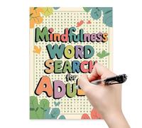 Word Search Books - Adults 21cm, Relaxing Search Game | Multi-Level Difficulty Activity Game Stress Relief Brain Training Brain Teaser Fun with PU
