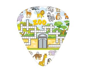 Word Search Game 12 PCS Guitar Picks,Zoo Game Different Words,3 Thickness Art Colorful Pattern Guitar Pick Plectrums For Electric,Acoustic Guitars Includes 0.46/0.71/0.96 mm,Multicolor