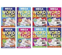 Word Search Puzzle Book A5 Assorted 2 Brain-Boosting Activity with Engaging Word Themes, Pack of 8, 224 Pages, Suitable for All Ages