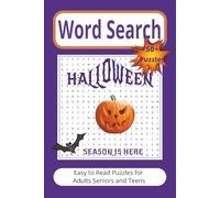 Word Search Puzzle Book: Word Searches with Easy to read Print about Halloween, Wtches, Ghosts, and more fun, 6X9 ', 110 pages, 50+ Puzzles, great Gift for Holidays, Travel Quiet Times