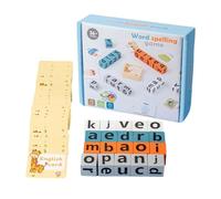 Word Spelling Game,Wooden Block Spelling Game Turn A Word Game With 64 Flash Cards & 20 Wooden Alphabet Blocks Sight Words Recognition for Early Learning Preschool Classroom (No bell)