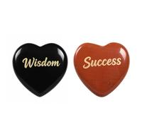 Word Stones Wisdom Success Engraved Heart Pocket Stone Encouragement Inspirational Healing Crystal
