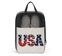 Word USA Stars Pattern Shoe Bag for Travel Daily Use Anti-dust Storage Carrier Golf Shoe Pouch