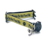 Worded Cat Collars - Please Do Not Feed Me, I Am Microchipped | Safe Quick Release Breakaway Buckle Cat Collar (Yellow)