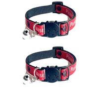Worded Cat Collars - Please Do Not Feed Me, I Am Microchipped | Safe Quick Release Breakaway Buckle | Zacal Cat Collars (Pack of 2, Red, Please Do Not Feed Me)