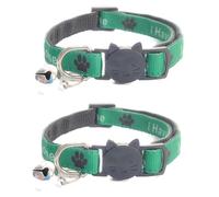 Worded Cat Collars - Please Do Not Feed Me, I Am Microchipped | Safe Quick Release Breakaway Buckle | Zacal Cat Collars (Pack of 2, Green, I Have A Loving Home)