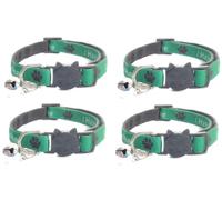 Worded Cat Collars - Please Do Not Feed Me, I Am Microchipped | Safe Quick Release Breakaway Buckle | Zacal Cat Collars (Pack of 4, Green, I Have A Loving Home)