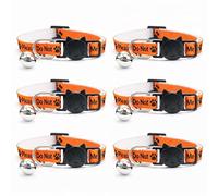 Worded Cat Collars - Please Do Not Feed Me, I Am Microchipped | Safe Quick Release Breakaway Buckle | Zacal Cat Collars (Pack of 6, Orange, Please Do Not Feed Me)
