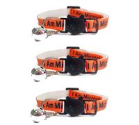 Worded Cat Collars - Please Do Not Feed Me/I Am Microchipped | Safe Quick Release Breakaway Buckle | Zacal Cat Collars - ORANGE, I Am Microchipped (Pack of 3)