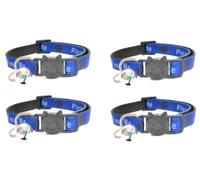 Worded Cat Collars - Please Do Not Feed Me, I Am Microchipped | Safe Quick Release Breakaway Buckle | Zacal Cat Collars (Pack of 4, Blue, Please Do Not Feed Me)