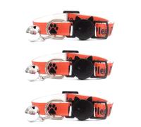 Worded Cat Collars with Bell - Please Do Not Feed Me, I Am Microchipped | Safe Quick Release Breakaway Buckle | Zacal Cat Collars (1. Orange, Please Do Not Feed Me, Pack of 3)