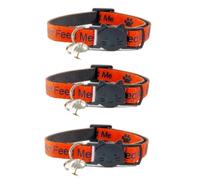 Worded Cat Collars with Bell - Please Do Not Feed Me, I Am Microchipped | Safe Quick Release Breakaway Buckle | Zacal Cat Collars (1. Orange/Black, Please Do Not Feed Me, Pack of 3)